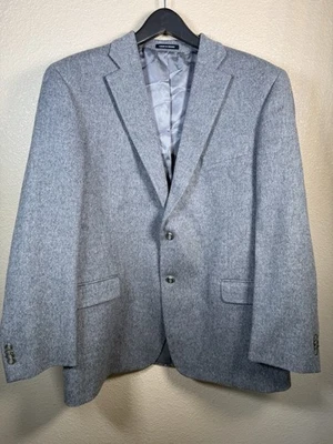 Abrigo deportivo Blazer Paul Fredrick para hombre gris 100 % pelo camel calce clásico talla 46R Foto 1 de 4