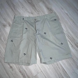 Pantalones Cortos Islander Caqui Palmera Bordados Talla 38 Verano Viaje Informal Golf - Imagen 1 de 6