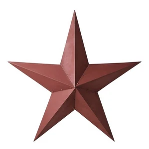 48” Galvanized Hanging Star, Burgundy, Rustic Wall Decor, Country Style, Metal - Picture 1 of 4