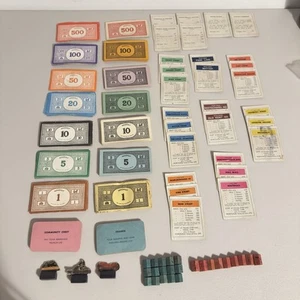Vintage Monopoly War Time WW2 - wood pcs - Picture 1 of 14