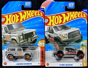 2025 Hot Wheels M Case Zamac Land Rover Defender 90 & '17 Ford F-150 Raptor Lot2 - Picture 1 of 11