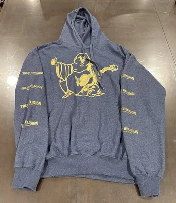 Pulôver com capuz True Religion Buda unissex Lt moletom logotipo gráfico GG dourado - Imagem 1 de 4