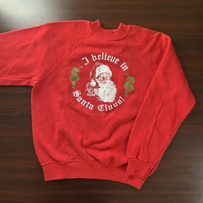 Sudadera vintage años 80 I Believe In Santa Navidad talla mediana Foto 1 de 4