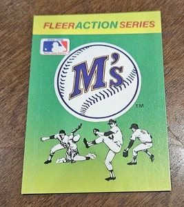 1990 Fleer Action Series MLB Logo Sticker Card - Seattle Mariners - Picture 1 of 2