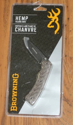 New Browning Hemp Folding Knife - Laminated Hemp Handle - Image 1 of 4