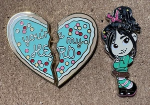LOT 3 Disney Pins You're My Hero Ralph Breaks the Internet 2 Heart Set Vanellope - Picture 1 of 6