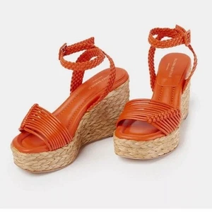 NEU Paloma Barceló Damen Masie Leder Espadrille Keilabsatz Sandalen 36 5,5 425 $ - Bild 1 von 8