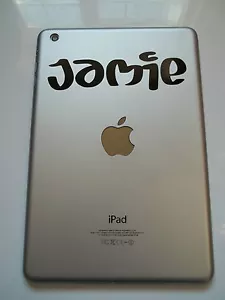 iPad Mini Personalised Custom Name Sticker -  Juice Font Laptop Tablet vinyl - Picture 1 of 3