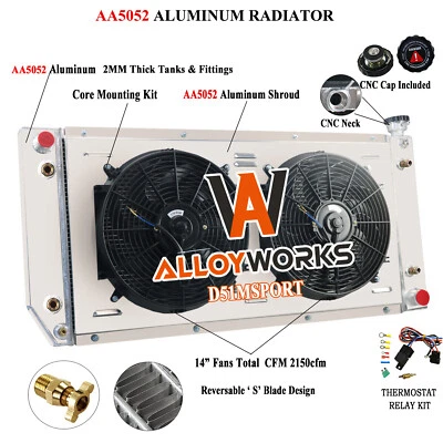 3-Row Radiator+Shroud+Fan Kit For 88-00 Chevy Tahoe C K 1500 2500 3500 GMC Yukon - Image 1 of 4