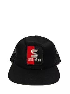 Sombrero de Camionero Vintage Años 80 SAFETY KLEEN Parche Negro SnapBack Hecho en EE. UU. - Imagen 1 de 8