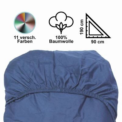 Jersey Spannbettlaken 100% Baumwolle | 90 - 100x200 Bett Spannbetttuch Gummizug - Bild 1 von 4