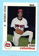 1990 Minor League Cards  # 13 Rich Simon -- Columbus Mudcats -- Box 151