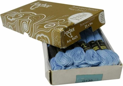 Anchor Stranded Pure Cotton Cross Stitch Sewing Hand Embroidery Thread Blue 0130 - Image 1 of 4
