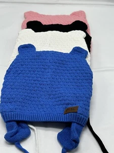 four insulated cat hats. pink, white, black and blue - Picture 1 of 8