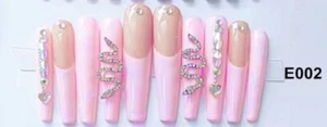 long press on nails Pink Snake - Picture 1 of 1