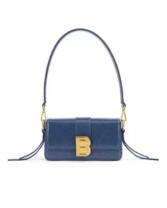 Brandon Blackwood Medium Nia Bag Purse Blue Waxed Denim - Picture 1 of 6