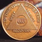 Alcoholics Anonymous 34 Year Aa Bronze Medallion Coin Token Chip Sobriety Sober