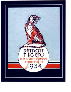 1934 DETROIT TIGERS 8x10 PHOTO POSTER AMERICAN LEAGUE CHAMPIONS BASEBALL  - Picture 1 of 1