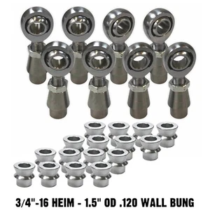Radius Rod 4 Link Kit 3/4-16 Chromoly Heims 1.5 OD .120 Wall High Angle Spacers - Picture 1 of 7