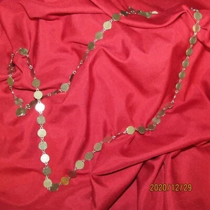 necklace 1/2" silver color circles connected to approx a 44" length (jewel E) - Picture 1 of 4