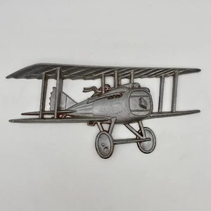 Vintage 1975 Metal Airplane Plane Wall Decor Aviation 1232 HOMCO USA Biplane - Picture 1 of 7