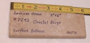 1pc. #PZ92 Coastal Beige: Ceramic Bullnose Tile 2” X 6” matte by American Olean - Picture 1 of 13