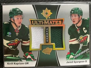 Kirill Kaprizov / Jared Spurgeon 2022-23 UD Ultimate Dual Game Used Jersey Card - Picture 1 of 1