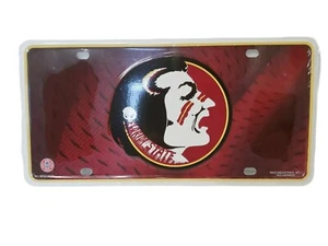 Etiqueta metálica para automóviles Florida State Seminoles de Rico Industries. NUEVO - Imagen 1 de 2