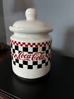 Vintage 1996 Coca Cola Gibson Stoneware Storage Canister Jar With Lid 5.5" Small