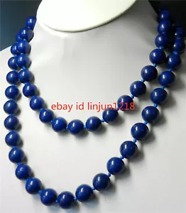 Nuevo collar de cuentas redondas de piedras preciosas de lapislázuli azul de 6 mm 36"" - Imagen 1 de 12