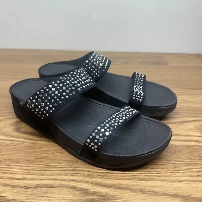 Sandalias Fitflop Novy para mujer talla 10 deslizables azules con tachuelas doble correa Foto 1 de 4