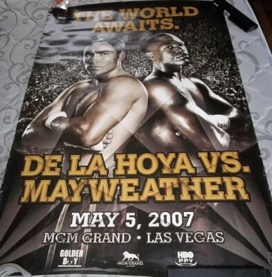 Oscar De La Hoya vs Floyd Mayweather Jr OFFICIAL Boxing Poster- RARE - Image 1 of 4