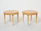 André Arbus pair of sycamore brass neoclassical gueridon tables 1940s 