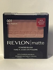 Revlon Matte Powder Blush Pop-Up Mirror w/ Brush, 001 Rose Rapture, 0.18 oz (1) - Picture 1 of 3
