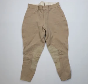 Vintage 50s Mens Size 30 Wool Blend Suede Leather Horse Riding Pants Breeches - Picture 1 of 17