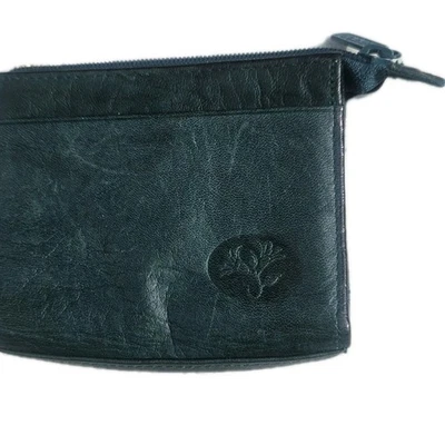 Cartera vintage de cuero de vaca verde Buxton Foto 1 de 4