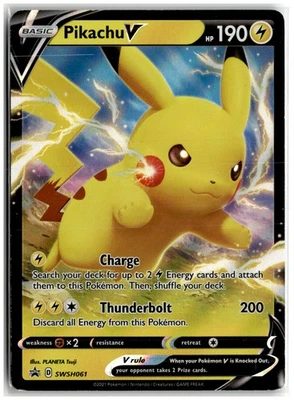 SWSH: Sword & Shield Promo Cards #SWSH061 Pikachu V R12172 - Image 1 of 2