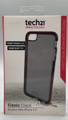 Tech 21 Impactology Classic Check Case for iPhone 6 Plus - Grey - New - Image 1 of 4