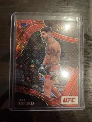 2022 Panini Select UFC - Octagonside Ilia Topuria #262 Red Disco Prizm /99 (RC) - Image 1 of 2