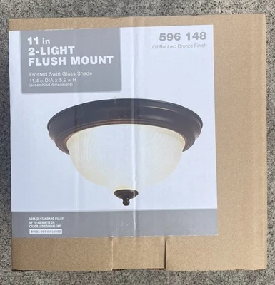 11 in. 2-Light Oil Rubbed Bronze Flush Mount - Image 1 of 4