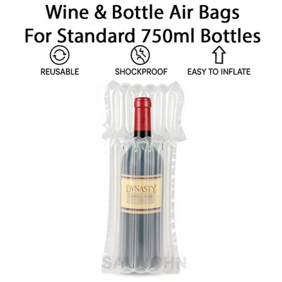 Inflatable Wine Bottle Air Bags - Shock Resistant Protective Cushion Packaging - Image 1 of 4