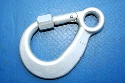 Großer Karabinerhaken mit federunterstützten Schraubverschluß, Alu Schnapphaken - Bild 1 von 2