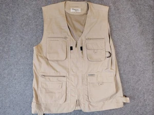 Mens Champion Dale Y2k Beige Utility Vest Jacket Size L Fisherman Field Gilet - Picture 1 of 9