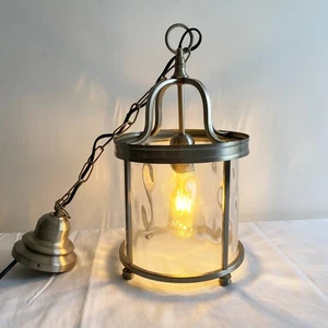 Vintage John Lewis Warwick Lantern Chrome Silver Hall Ceiling Light Bubble Glass - Picture 1 of 7