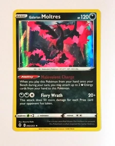 Galarian Moltres Evolving Skies Pokémon TCG 093/203 Holo Raro 🌚 - Imagen 1 de 2