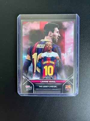 Lamine Yamal / Lionel Messi 2025 Topps Now Legacy Lives On #002 FC Barcelona Foto 1 de 2