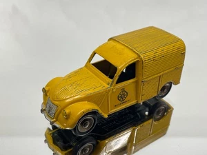 DINKY TOYS FRANCE 25D CITROEN 2CV ANWB WEGENWACHT -YELLOW 1:43- GOOD - 535 - Picture 1 of 9