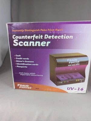 Escáner de efectivo falsificado luchador contra el fraude UVeritech UV-16 detección ultravioleta  Foto 1 de 4