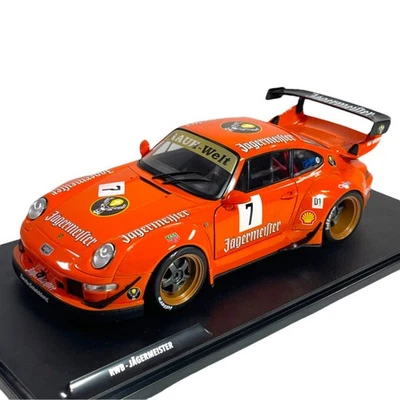 Modellino Auto Solido 1/18 Porsche RWB Jagermeister Bodykit #7 Orange 2020 - Immagine 1 di 4