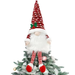 Gnome Christmas Tree Topper, Santa Plush Ornaments Party Decoration Supplies - Picture 1 of 6